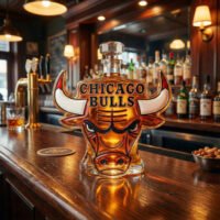 Chicago Bulls Inspired Whiskey Decanter – Handcrafted Lead-Free Crystal Luxury Liquor Bottle