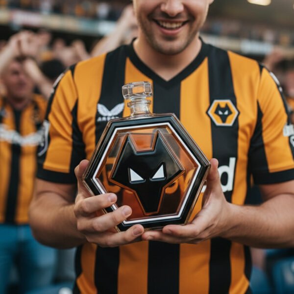 3 Wolverhampton Wanderers FC–Inspired Luxury Crystal Whiskey Decanter