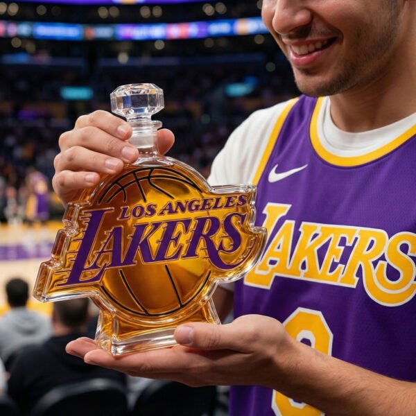 Los Angeles Lakers Inspired Whiskey Decanter – Handcrafted Lead-Free Crystal Luxury Liquor Bottle