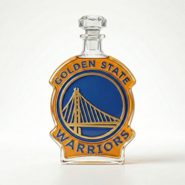 Golden State Warriors Inspired Whiskey Decanter – Handcrafted Lead-Free Crystal Luxury Liquor Bottle
