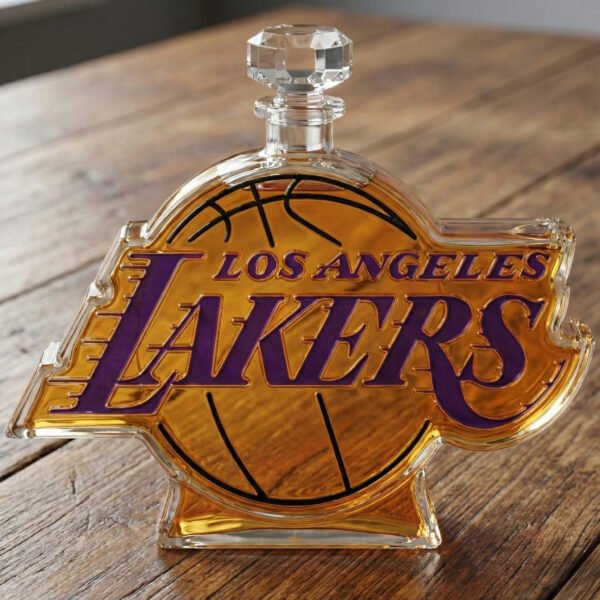 Los Angeles Lakers Inspired Whiskey Decanter – Handcrafted Lead-Free Crystal Luxury Liquor Bottle