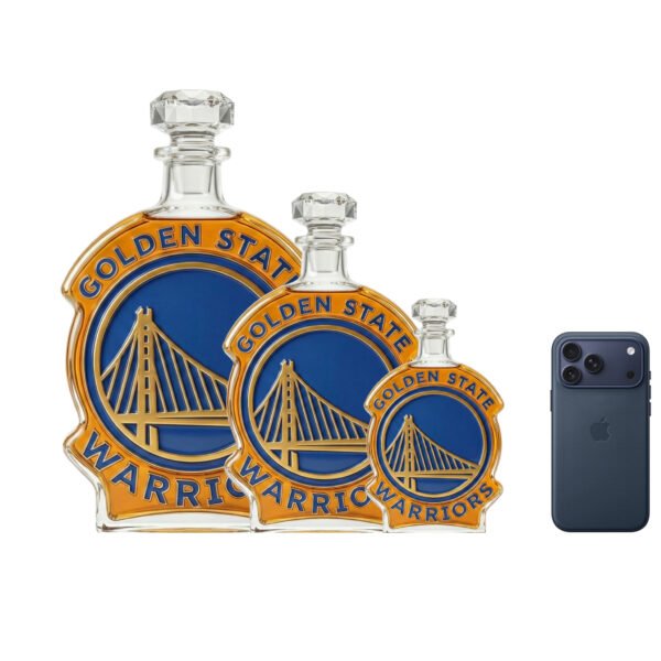Golden State Warriors Inspired Whiskey Decanter – Handcrafted Lead-Free Crystal Luxury Liquor Bottle