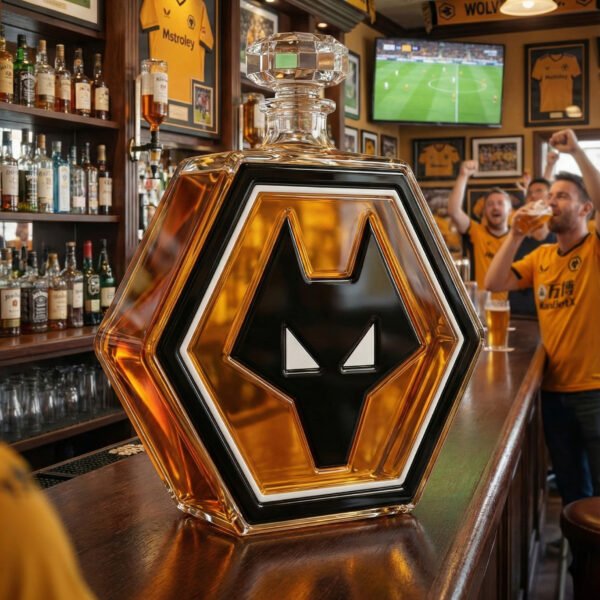 6 Wolverhampton Wanderers FC–Inspired Luxury Crystal Whiskey Decanter